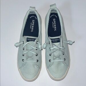 Women’s Sperry Soft Blue Leather Topsiders, 7.5